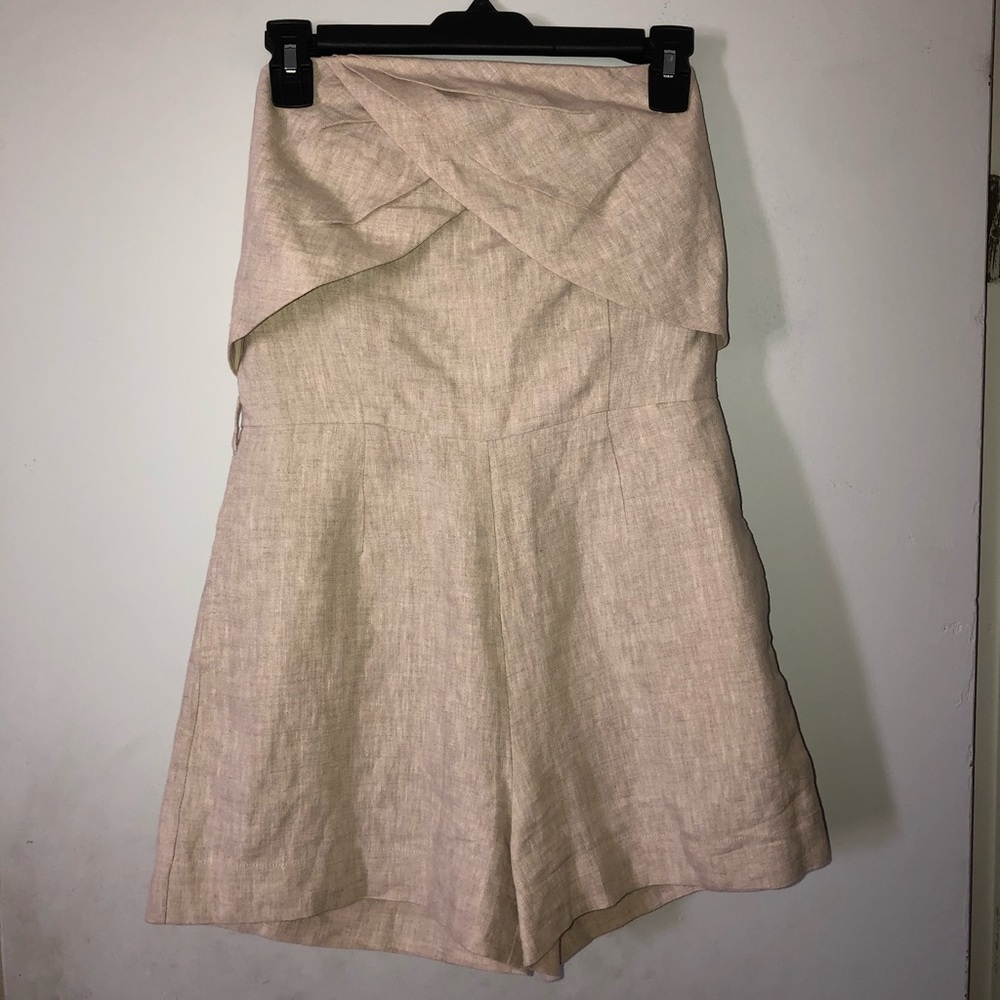 Tan strapless romper size S